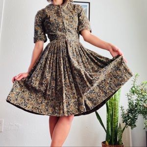 Vintage paisley corduroy dress (50's-60's)